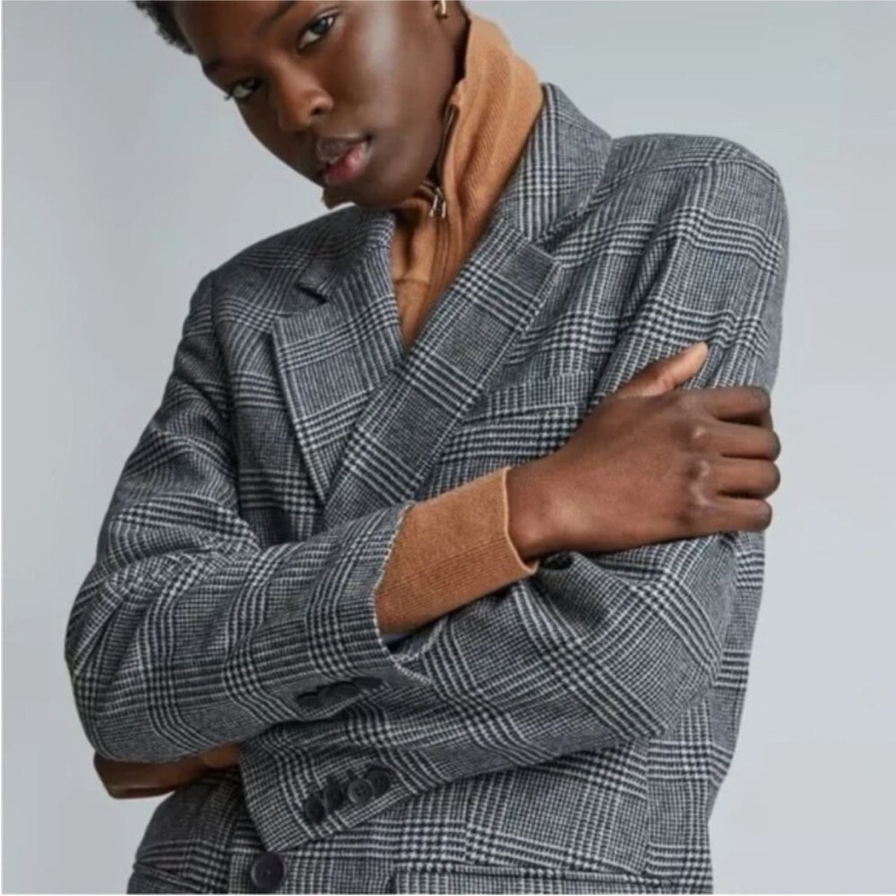 NWT Everlane Classic Gray Glen Plaid Blazer - Picture 2 of 8
